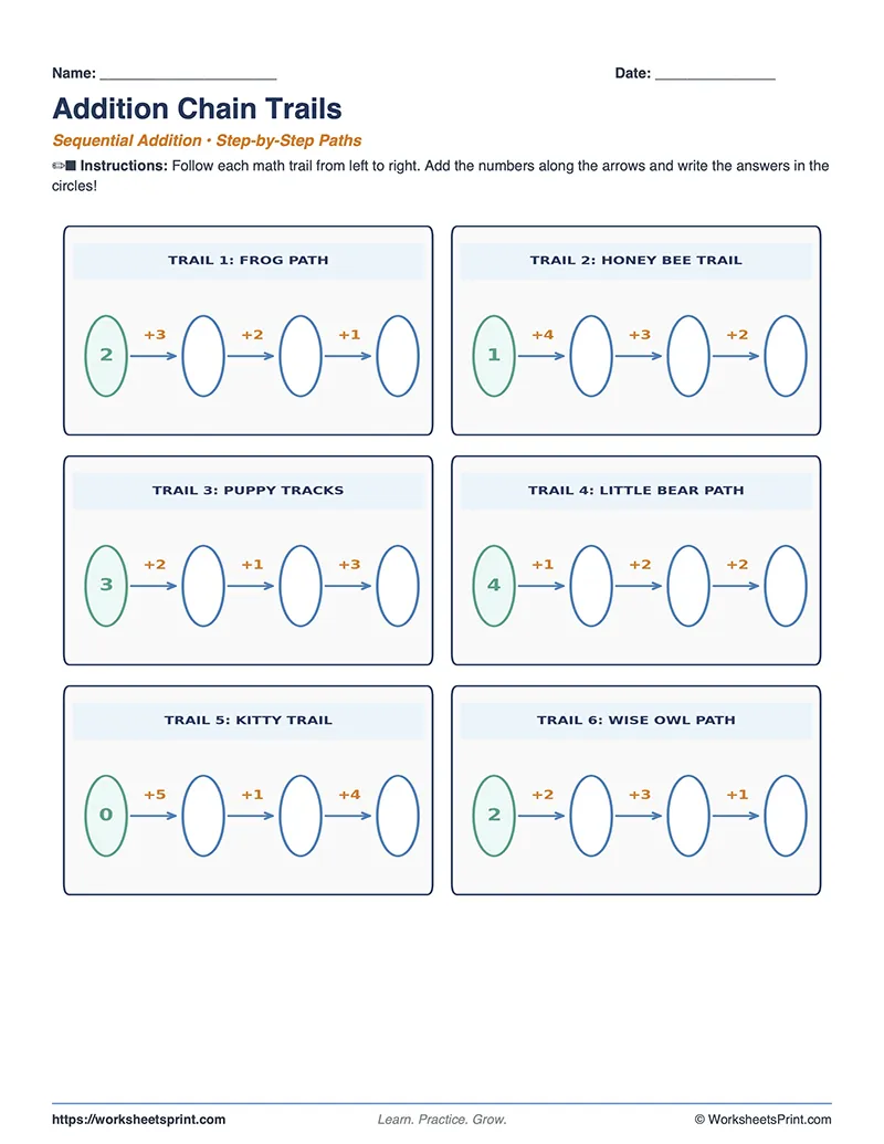 Addition to 10 Math Maze Sums