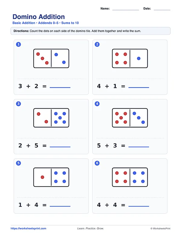 Domino Addition to 10