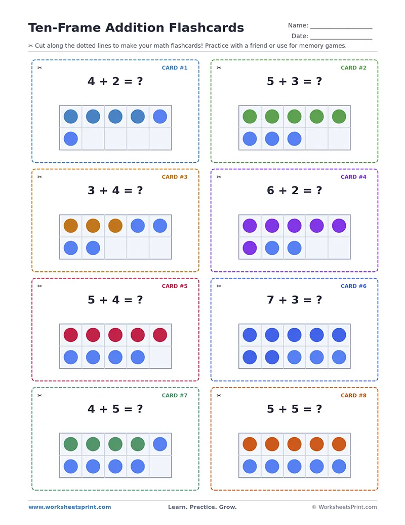 Addition Flashcards 0-10