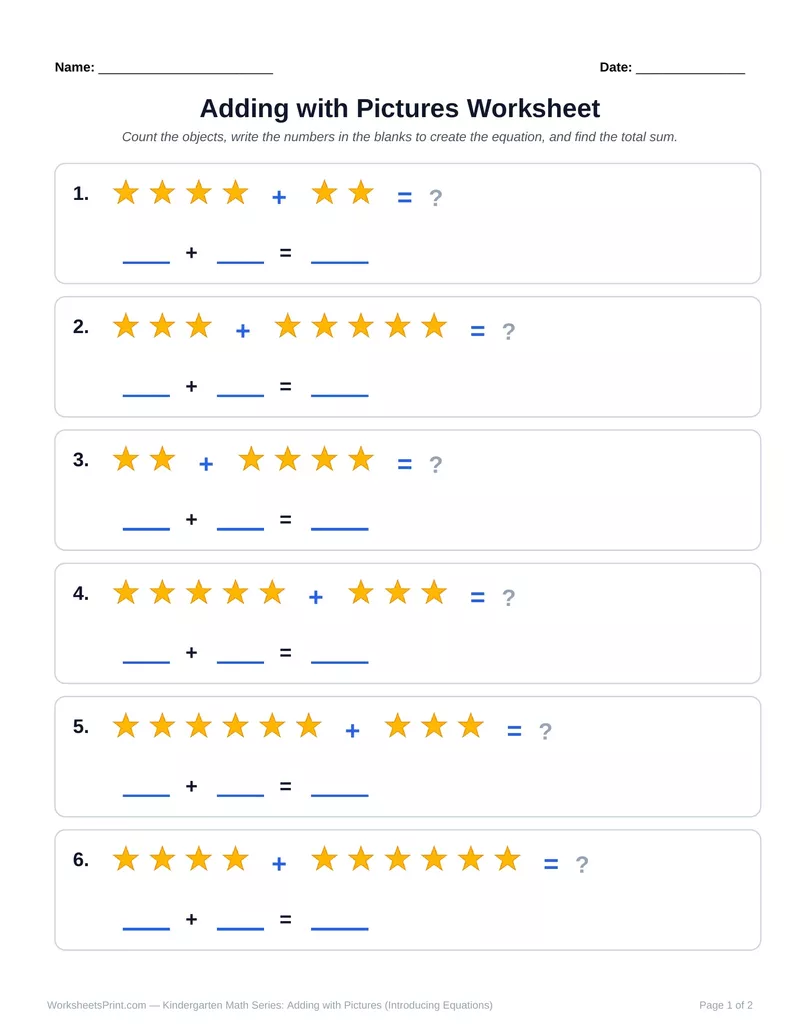 Adding with Pictures: Bright Stars