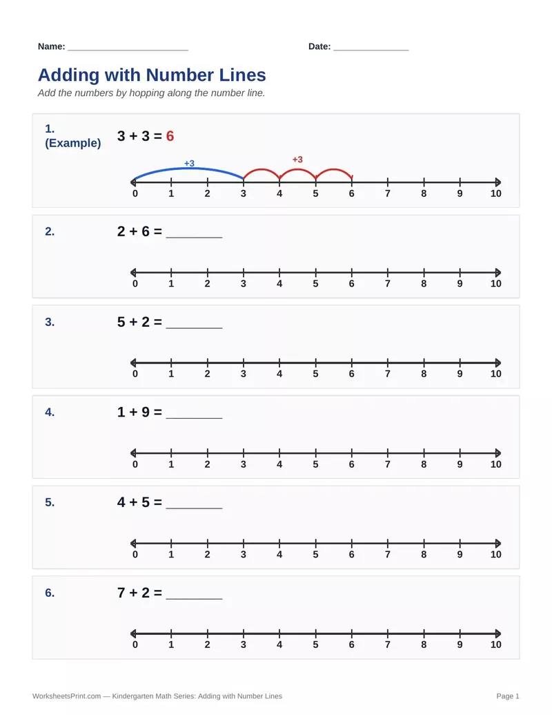 Number Line Addition — Version 2