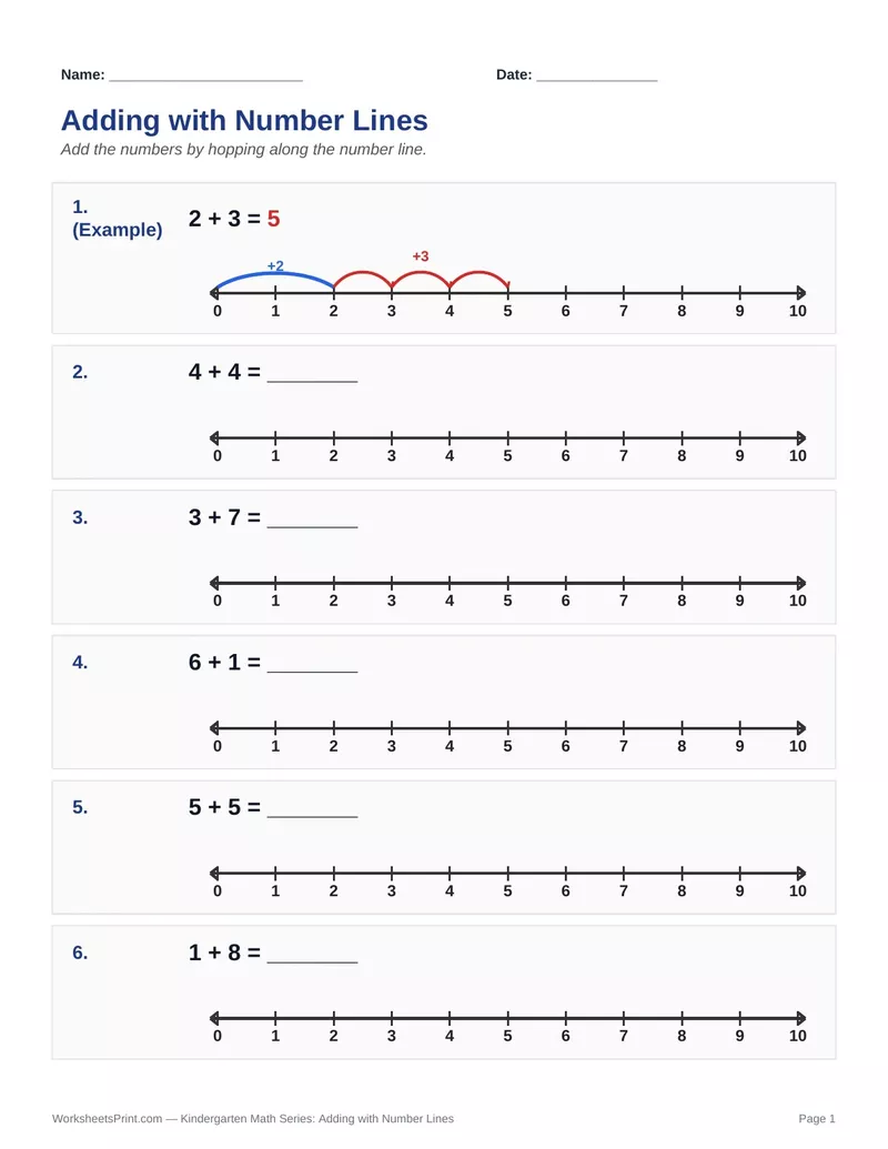 Number Line Addition — Version 4