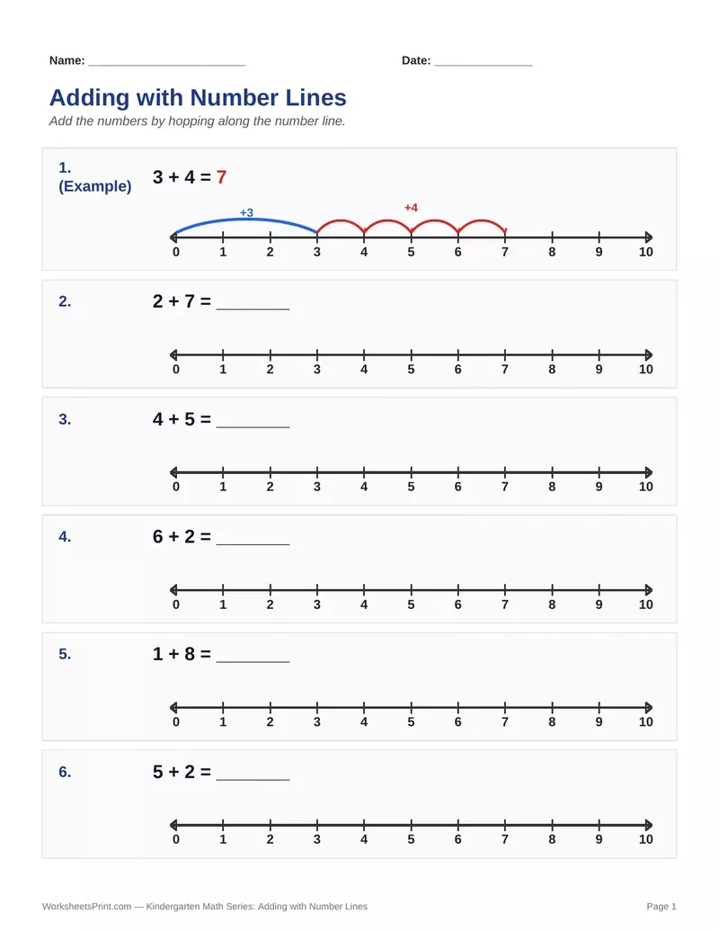 Number Line Addition — Version 9