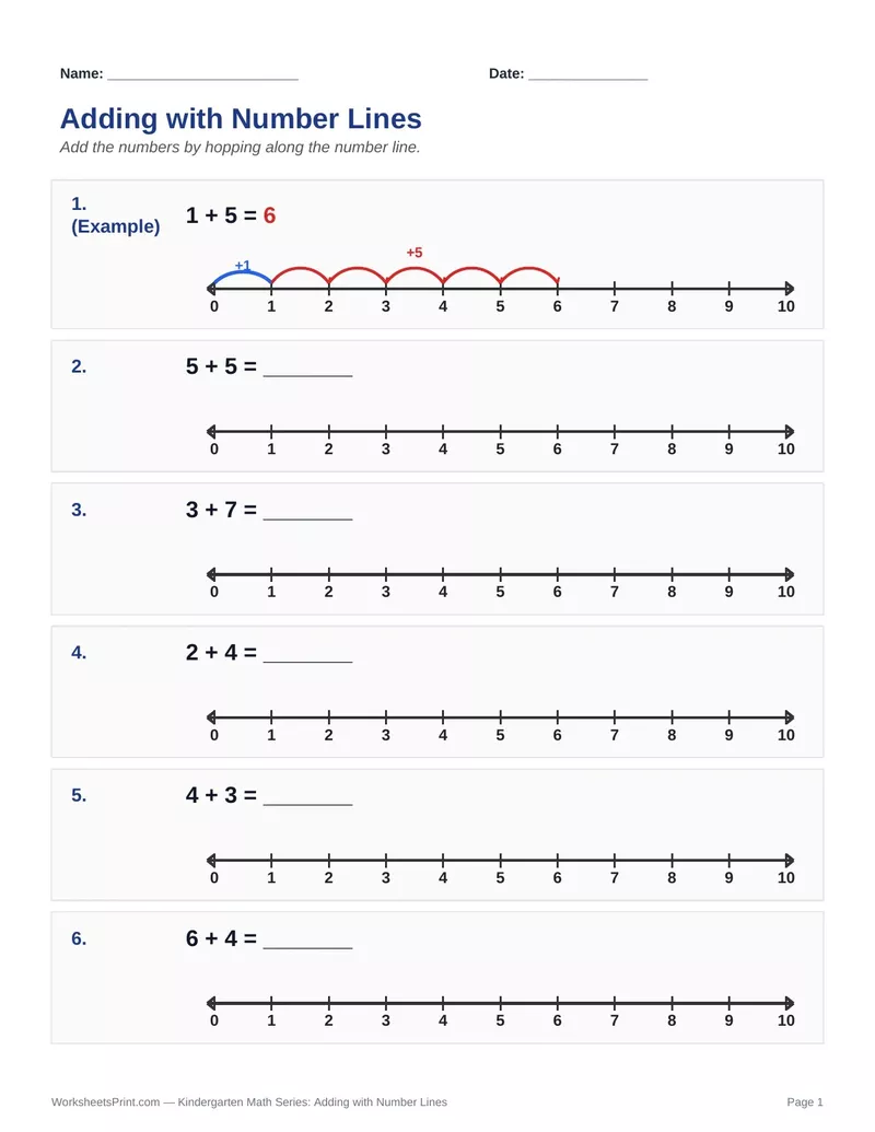 Number Line Addition — Version 10