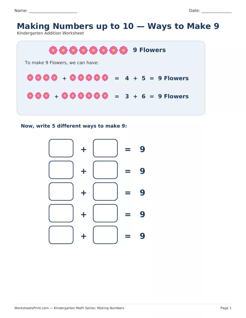Ways to Make 9: Garden Flowers